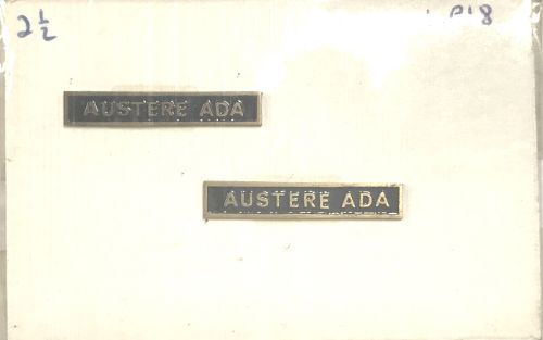 Pair of Austere Ada Name Plates - Black Background